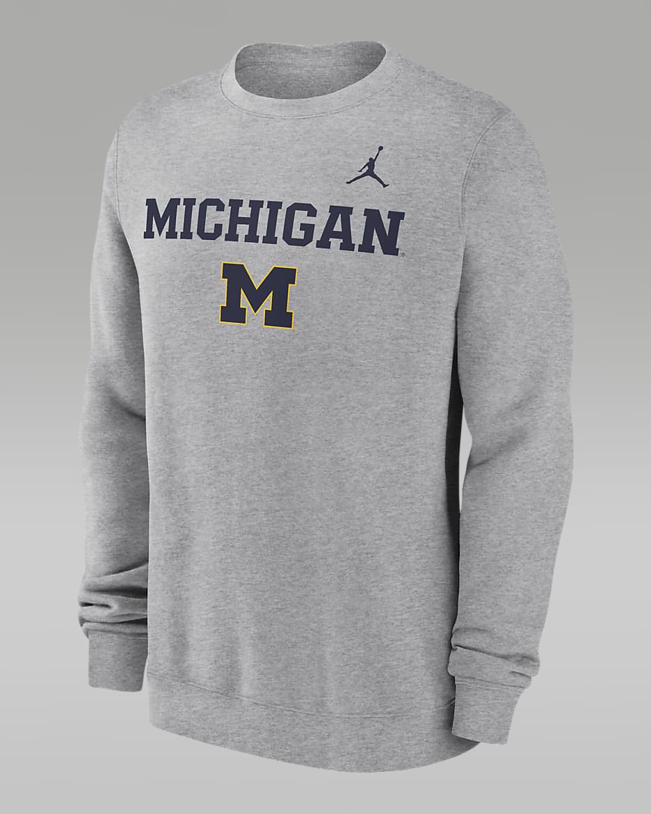 Michigan Wolverines Primetime Primary Stack Men s Jordan College Pullover Crew